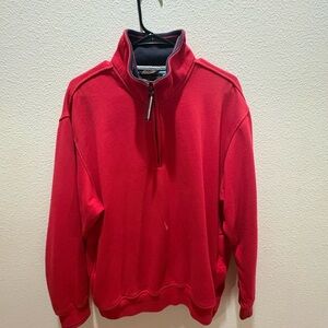 Red quarter zip Men's Sweater